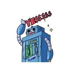 ptt technobots line sticker